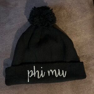 Phi Mu Pom Pom Winter Beanie Hat